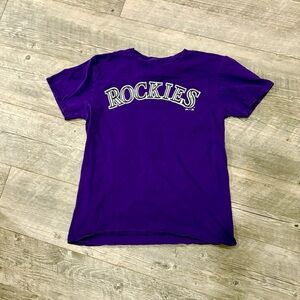 Colorado Arenado #28 Rockies Purple Men's Short Sleeve Tee